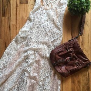 Free People Cream Floral Lace Maxi Dress XS